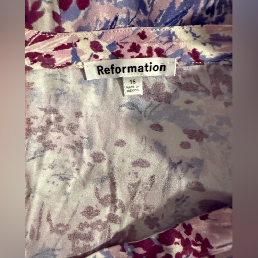 Reformation Floral Midi Skirt - Purple and Pink - Picture 5 of 5